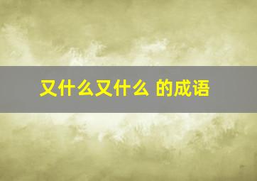 又什么又什么 的成语